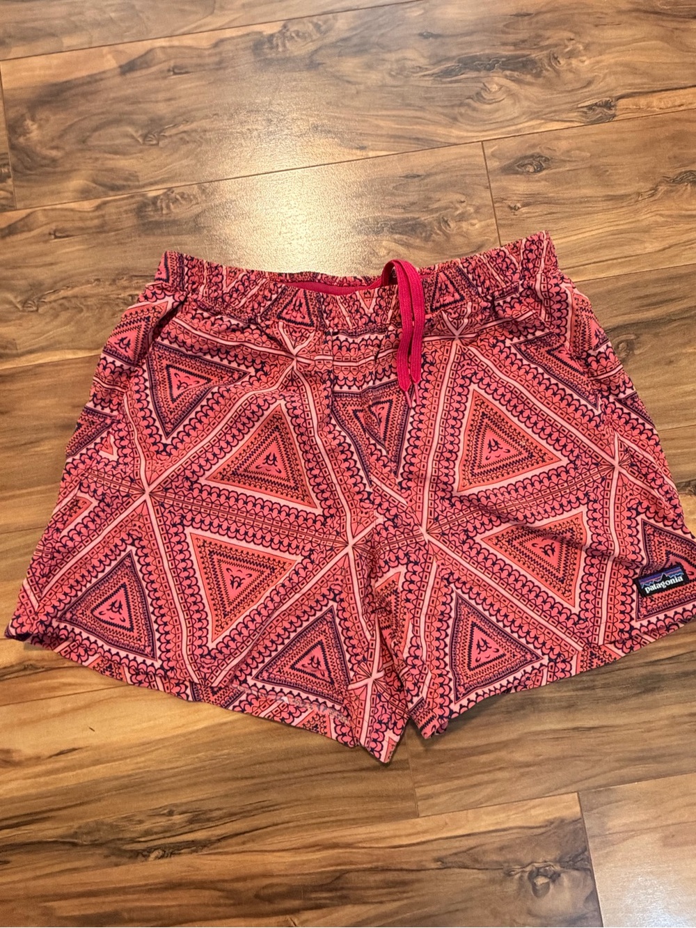 Patagonia Women's Pink Geometric Baggies Shorts